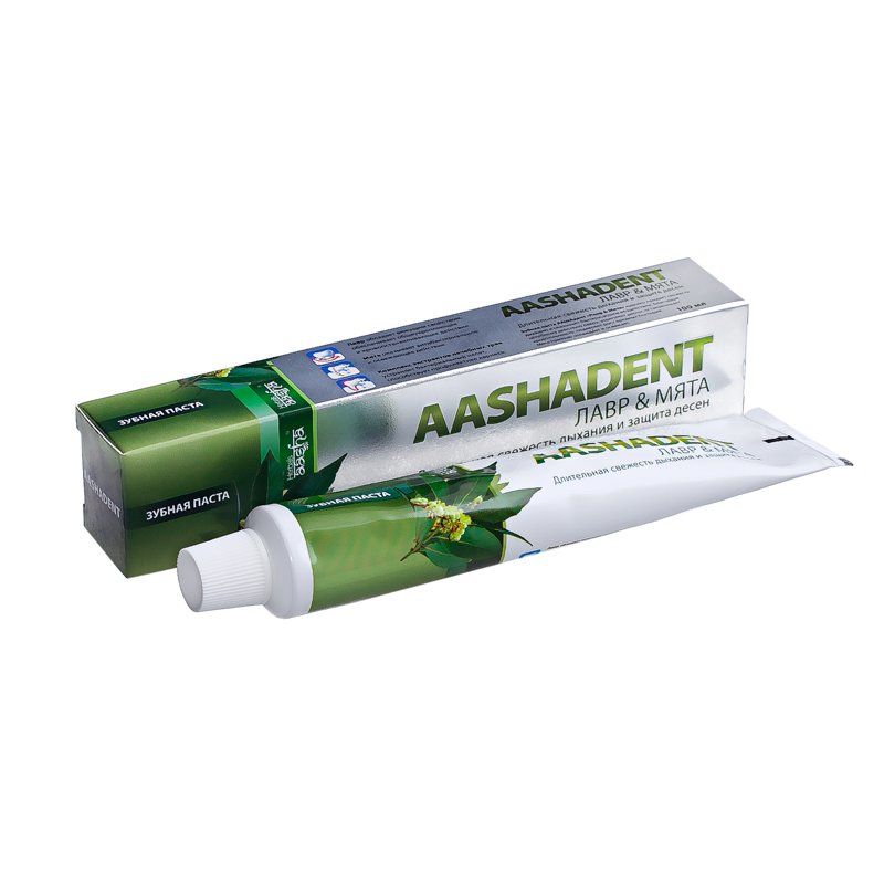 Aasha Herbals. Aashadent Зубная паста Освежающая Лавр и Мята, 100 мл