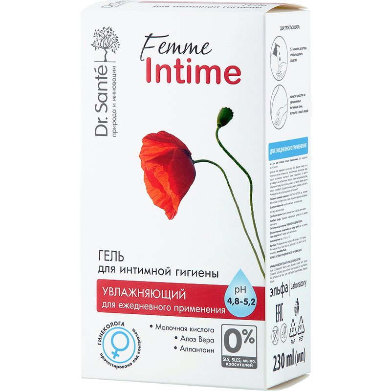 Dr. Sante Femme Intime. Гель для интимной гигиены Увлажняющий, 230 мл