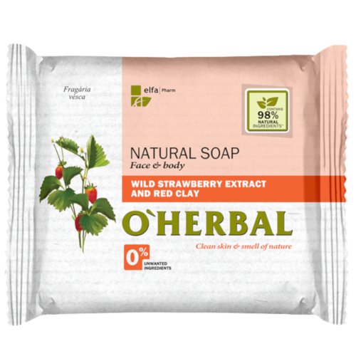 O'Herbal. Натуральное мыло с экстрактом Лесной земляники и Красной глиной, 100 г