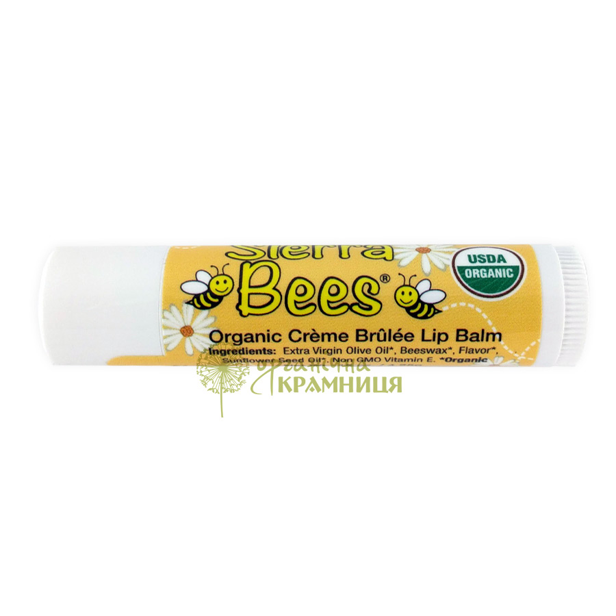 Sierra Bees. Бальзам для губ Organic Crème Brulee Lip Balm - Крем-брюле, 4 г